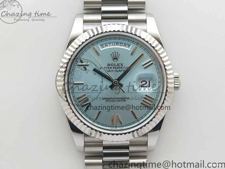 SS Dial 1:1 A2836 Tiffany SS Bracelet Maker Roman Date 40 Bp Blue Edition Day on Best 0412